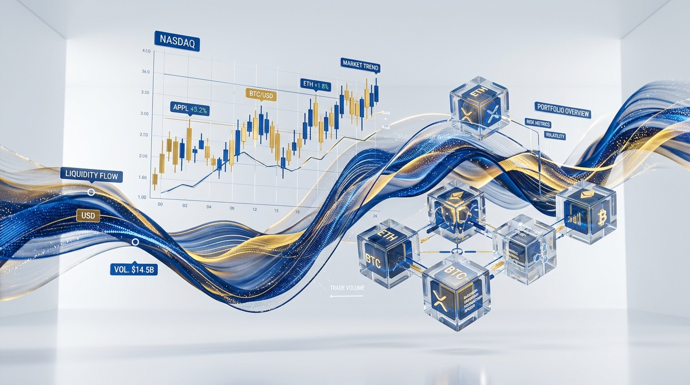 3D digital illustration of fintech analytics and high-throughput transaction telemetry